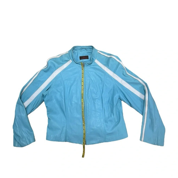 Danier Light Blue Leather Jacket - Picture 7 of 10